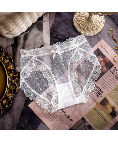 Lace transparent Women's panties girly lingerie cute sexy stretch briefs comfortable female underwear $14.45 - Underwear