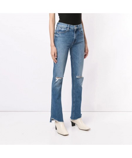 Women jeans high waist hole irregular demin pants $77.42 - Jeans