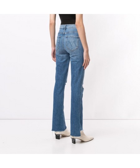 Women jeans high waist hole irregular demin pants $77.42 - Jeans