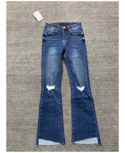 Women jeans high waist hole irregular demin pants $77.42 - Jeans