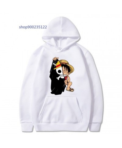 Japanese Anime Women Hoodie Sweatshirts Printed One Piece Luffy Hoodies Men Casual Cartoon Fleece Pullover Hoodie Clothing $3...