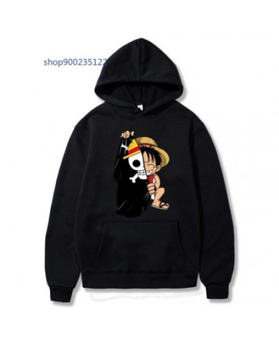 Japanese Anime Women Hoodie Sweatshirts Printed One Piece Luffy Hoodies Men Casual Cartoon Fleece Pullover Hoodie Clothing $3...