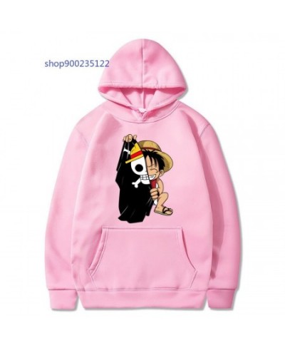 Japanese Anime Women Hoodie Sweatshirts Printed One Piece Luffy Hoodies Men Casual Cartoon Fleece Pullover Hoodie Clothing $3...