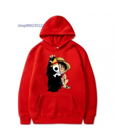 Japanese Anime Women Hoodie Sweatshirts Printed One Piece Luffy Hoodies Men Casual Cartoon Fleece Pullover Hoodie Clothing $3...