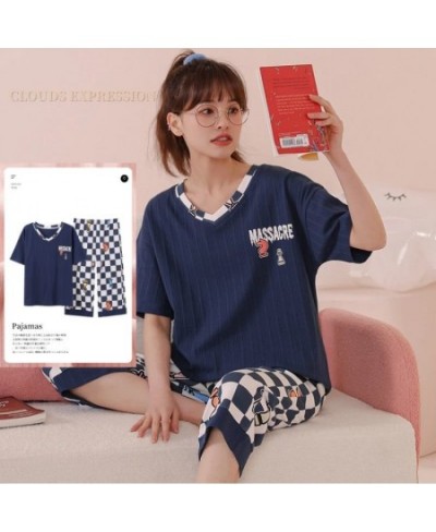 Summer Nightwear Kawaii Girls Young Women's Cartoon Capris Dots Pajama Sets Pyjamas Sleepwear Loungewear Pijama Mujer Homewea...