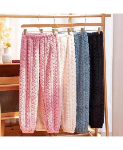 Velvet Winter Women Pajamas Pants Fleece Sleep Bottoms Plush Thermal Sleep Coral Fleece Sleep Pants Soft Pajamas пижама летня...