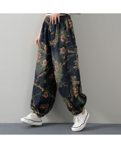 Fashion High Quality Ankle Length Women Denim Jeans Trousers Harem Print High Street Lantern Pants $75.80 - Jeans