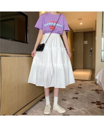 Skirts for Womens Korean Style Skirt Long Black Skirt White High Waist Skirt Summer Skirt Pleated Skirt Women's Stylish Skirt...