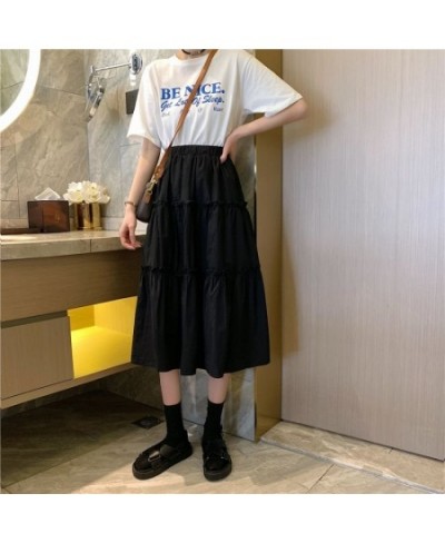 Skirts for Womens Korean Style Skirt Long Black Skirt White High Waist Skirt Summer Skirt Pleated Skirt Women's Stylish Skirt...