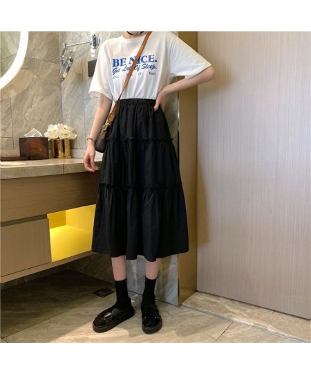 Skirts for Womens Korean Style Skirt Long Black Skirt White High Waist Skirt Summer Skirt Pleated Skirt Women's Stylish Skirt...