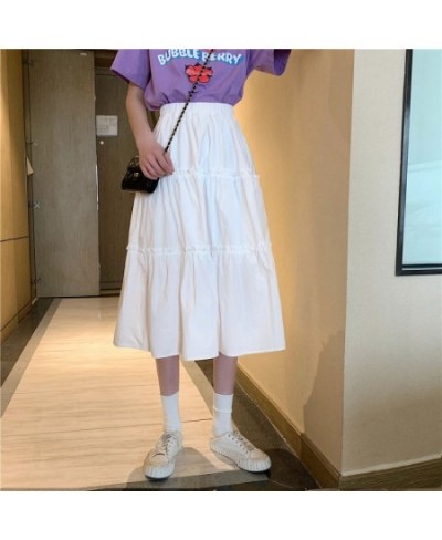 Skirts for Womens Korean Style Skirt Long Black Skirt White High Waist Skirt Summer Skirt Pleated Skirt Women's Stylish Skirt...