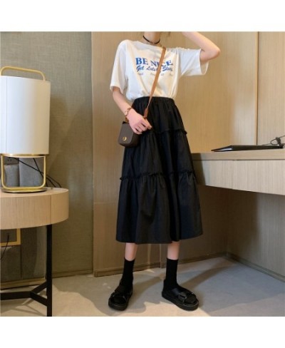 Skirts for Womens Korean Style Skirt Long Black Skirt White High Waist Skirt Summer Skirt Pleated Skirt Women's Stylish Skirt...