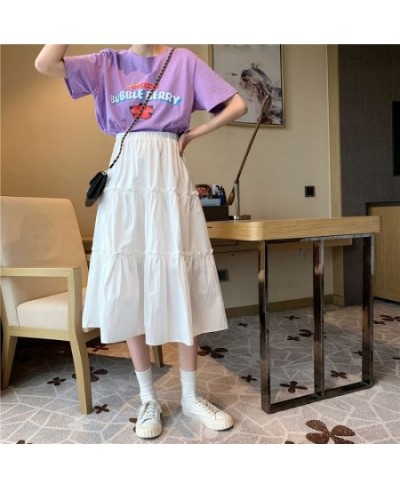 Skirts for Womens Korean Style Skirt Long Black Skirt White High Waist Skirt Summer Skirt Pleated Skirt Women's Stylish Skirt...