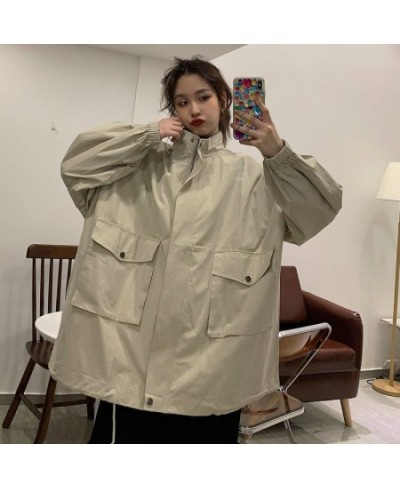 Workwear Women's Coat Korean Spring And Autumn American New Solid Color Baseball Uniform Casual Loose Jacket Vintage Joker To...