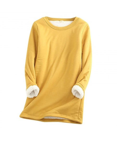 Winter Women Thick Fleece Sweatshirt Velvet Warm Solid O-neck Underwear Blouse Tops $27.59 - Hoodies & Sweatshirts