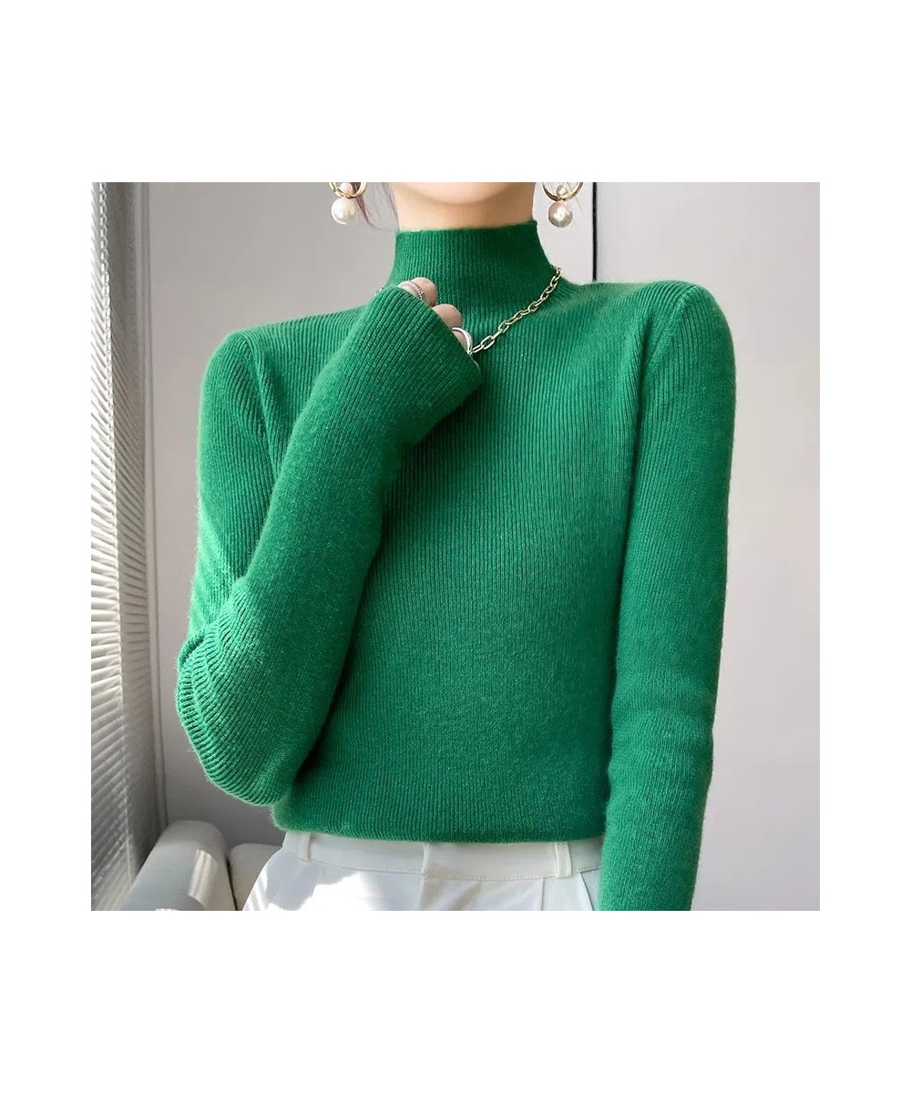 Autumn Winter Korean Fashion Femme Pullover Thick Knitted Women's Half Turtleneck sweater Long sleeve Women Warm jumper $26.7...