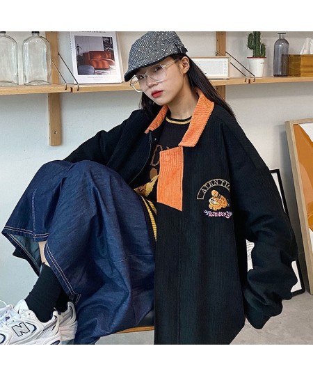 2023 Spring Autumn New Corduroy Jacket Women's Baseball Jacket Korean Harajuku Coat Women Streetwear Gothic Jackets Windbreak...