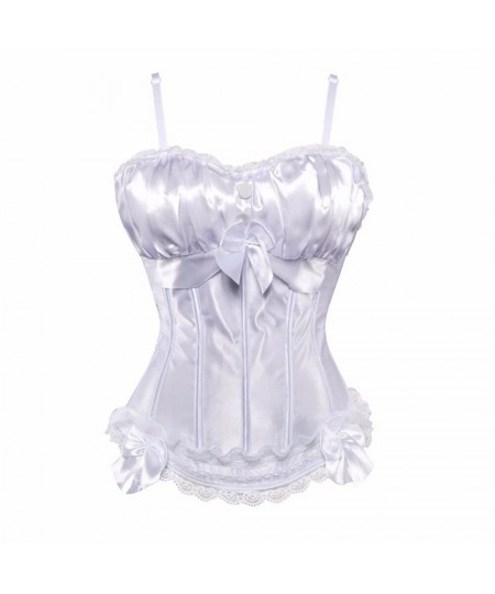 Fashion Sexy Satin Adjustable Shoulder Straps Side Zipper Overbust Corset Women Body Shaping Underwear Cup Tops $36.71 - Unde...