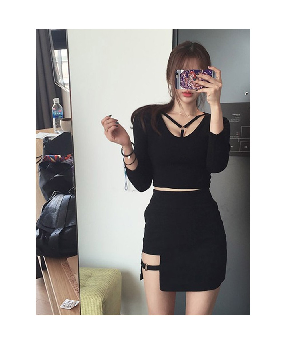 Korean Style Black Package Hip Skirts Irregular Hem Pencil Micro Mini Skirt Sexy Slim Women Party Skirts $23.51 - Skirts