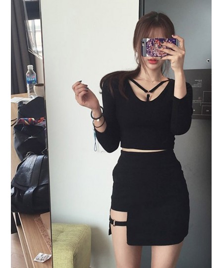 Korean Style Black Package Hip Skirts Irregular Hem Pencil Micro Mini Skirt Sexy Slim Women Party Skirts $23.51 - Skirts