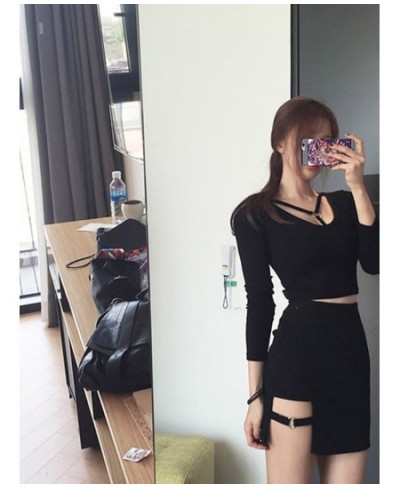 Korean Style Black Package Hip Skirts Irregular Hem Pencil Micro Mini Skirt Sexy Slim Women Party Skirts $23.51 - Skirts