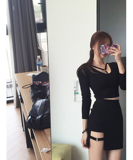 Korean Style Black Package Hip Skirts Irregular Hem Pencil Micro Mini Skirt Sexy Slim Women Party Skirts $23.51 - Skirts