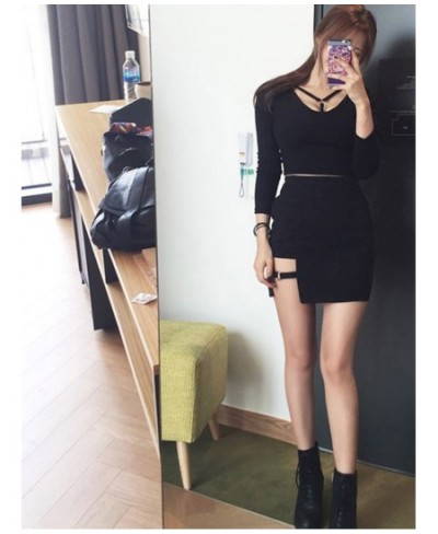 Korean Style Black Package Hip Skirts Irregular Hem Pencil Micro Mini Skirt Sexy Slim Women Party Skirts $23.51 - Skirts