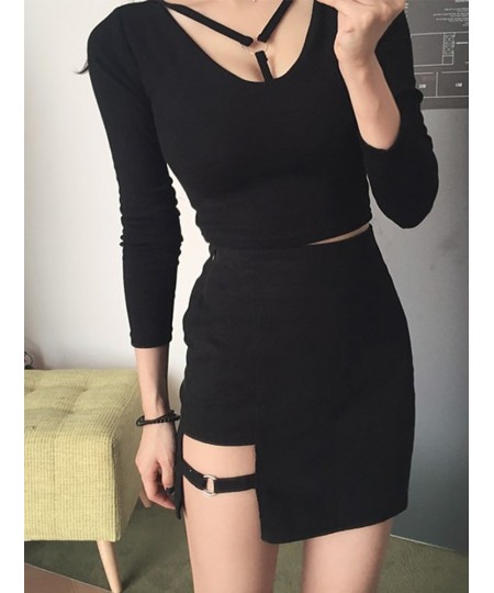 Korean Style Black Package Hip Skirts Irregular Hem Pencil Micro Mini Skirt Sexy Slim Women Party Skirts $23.51 - Skirts