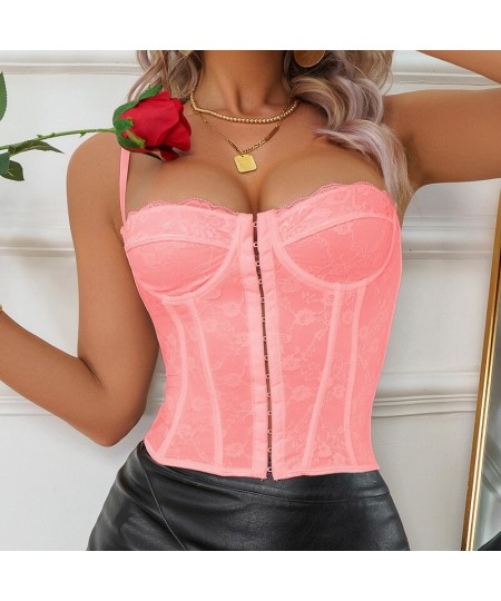 Corset for Women Sexy Lace Waist Shapewear Underbust Bustiers Backless Body Corsets Tank Top Push Up Bra Body Shaper $30.59 -...