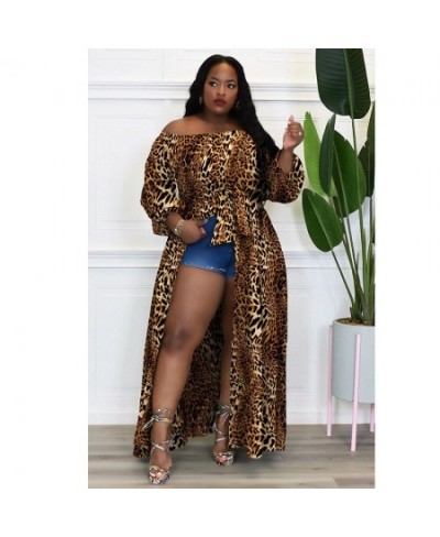 Plus Size Women 4xl Dress Leopard Camo Floral Print Elegant Dress Lady Fashion Party Split Robe 2023 Spring Luxury Club Cloth...