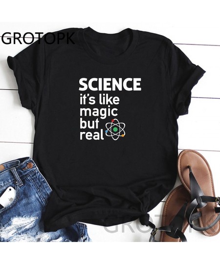 Science It's Like Magic But Real Science T Shirt Women Harajuku T-Shirt Tshirt90S Top Tees Female $21.06 - Tops & Tees