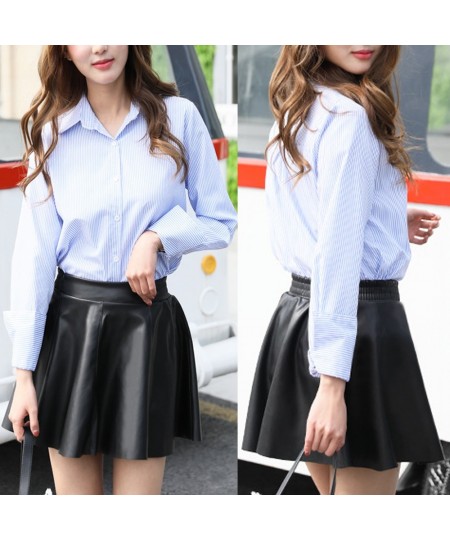 Women Sexy Faux Leather Skirts High Waist Elastic Mini Short Skirt Multi Purpose For Skater Work Nightclub Knee-Length Skirts...