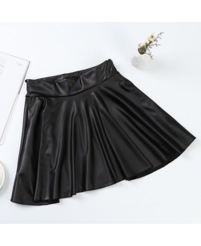 Women Sexy Faux Leather Skirts High Waist Elastic Mini Short Skirt Multi Purpose For Skater Work Nightclub Knee-Length Skirts...