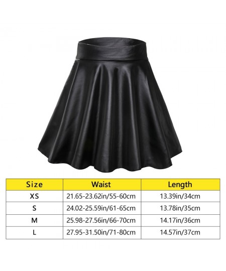 Women Sexy Faux Leather Skirts High Waist Elastic Mini Short Skirt Multi Purpose For Skater Work Nightclub Knee-Length Skirts...