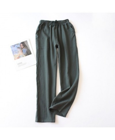 Home Cotton Pajama Pants Spring Summer Autumn Men's and Women's Cotton Pajamas Pants Simple and Comfortable Long Trousers $29...