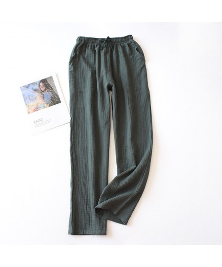 Home Cotton Pajama Pants Spring Summer Autumn Men's and Women's Cotton Pajamas Pants Simple and Comfortable Long Trousers $29...