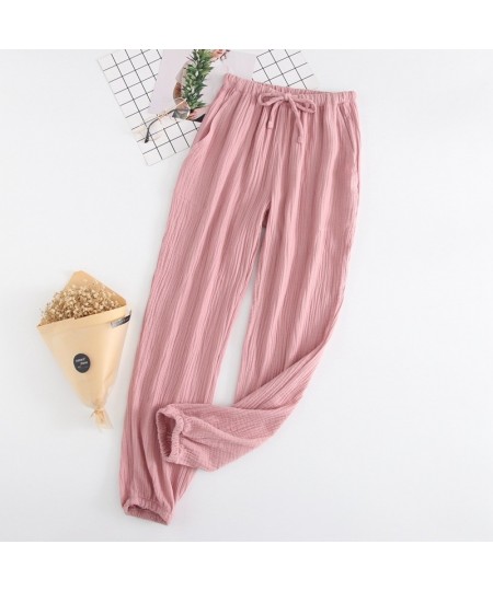 Home Cotton Pajama Pants Spring Summer Autumn Men's and Women's Cotton Pajamas Pants Simple and Comfortable Long Trousers $29...