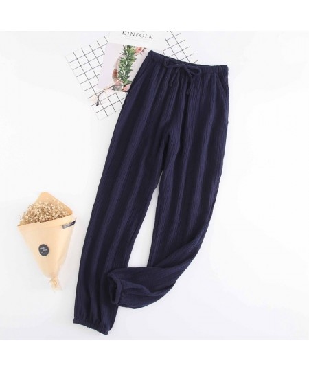 Home Cotton Pajama Pants Spring Summer Autumn Men's and Women's Cotton Pajamas Pants Simple and Comfortable Long Trousers $29...