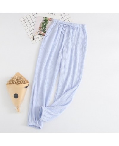 Home Cotton Pajama Pants Spring Summer Autumn Men's and Women's Cotton Pajamas Pants Simple and Comfortable Long Trousers $29...