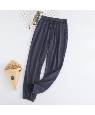 Home Cotton Pajama Pants Spring Summer Autumn Men's and Women's Cotton Pajamas Pants Simple and Comfortable Long Trousers $29...