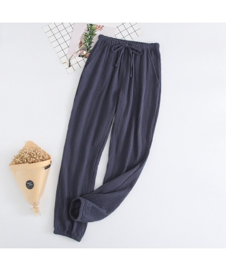 Home Cotton Pajama Pants Spring Summer Autumn Men's and Women's Cotton Pajamas Pants Simple and Comfortable Long Trousers $29...