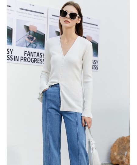 Minimalist Spring Women Knitted Tops Office Lady V Neck Full Sleeve Thin Cardigan Solid Women Sweater Female Tops 12230157 $9...