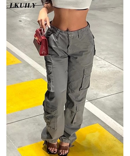 Vintage Cargo Pants Overalls Baggy Jeans Women Casual Fashion Y2k 90s Streetwear Big Pockets High Waist Straight Denim Trouse...