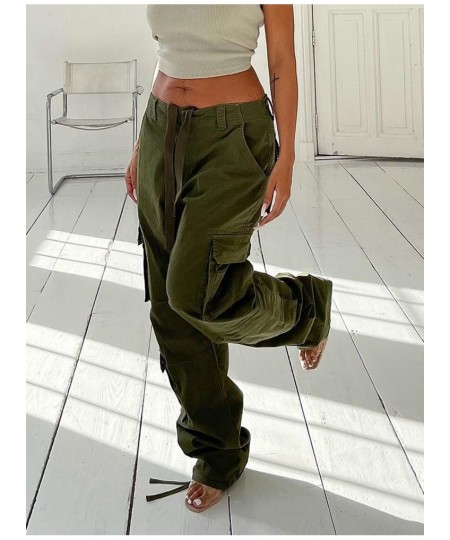 Vintage Cargo Pants Overalls Baggy Jeans Women Casual Fashion Y2k 90s Streetwear Big Pockets High Waist Straight Denim Trouse...