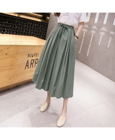 Drawstring Elastic High Waist Wide Cargo Pants Women Vintage Street Style Casual Loose Capri Pants Summer Skirt Pants $40.88 ...