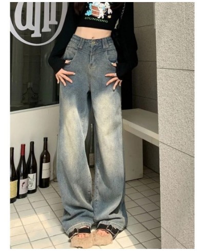 Baggy Jeans Women High Waisted Denim Pants Patchwork Wide Leg Irregular Chic Pocket Trousers Loose Straight Streetwear Y2k $5...