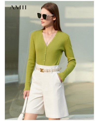 Minimalist Spring Women Knitted Tops Office Lady V Neck Full Sleeve Thin Cardigan Solid Women Sweater Female Tops 12230157 $9...