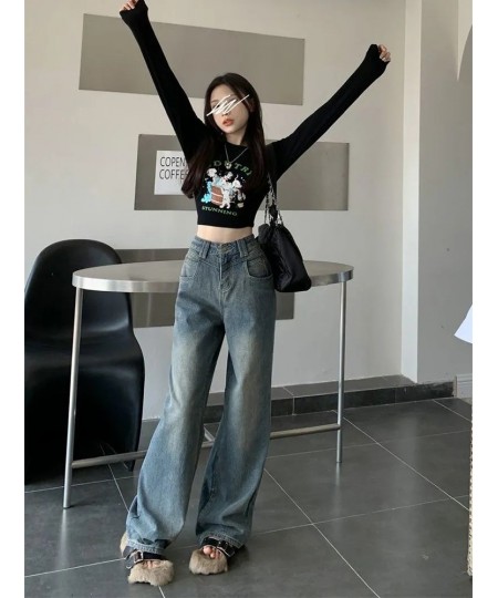 Baggy Jeans Women High Waisted Denim Pants Patchwork Wide Leg Irregular Chic Pocket Trousers Loose Straight Streetwear Y2k $5...