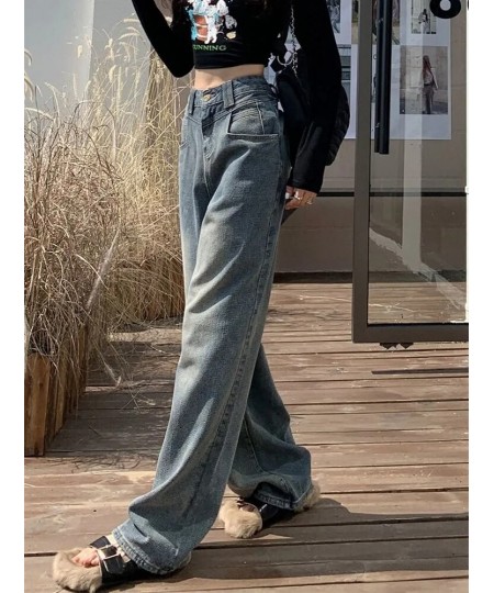 Baggy Jeans Women High Waisted Denim Pants Patchwork Wide Leg Irregular Chic Pocket Trousers Loose Straight Streetwear Y2k $5...