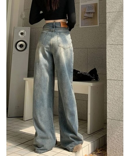 Baggy Jeans Women High Waisted Denim Pants Patchwork Wide Leg Irregular Chic Pocket Trousers Loose Straight Streetwear Y2k $5...